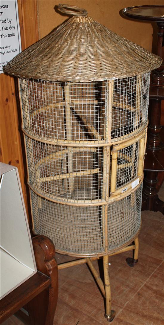 Wicker bird cage